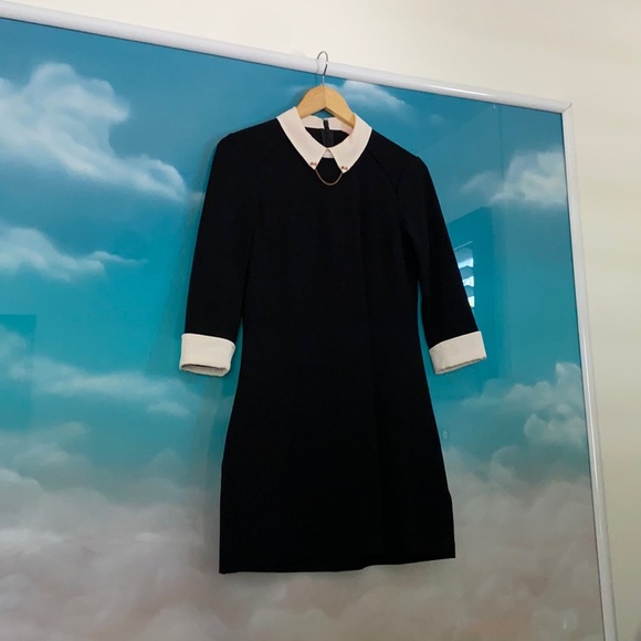 Ted Baker Short Black, Long Sleeved Collared Dress - Picture 1 of 3